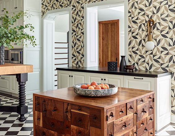 Oak Park Landmark Residence kitchen with Waterworks ceramic tiles on walls