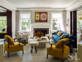 Oak Park Landmark Residence living room with sofa and chairs from BDDW