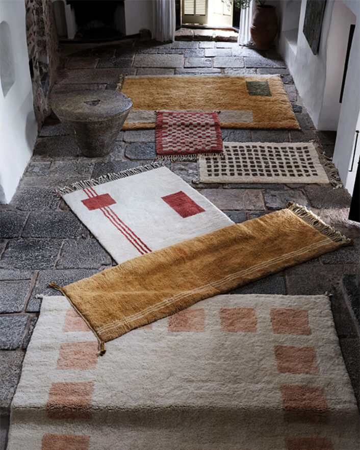 Athena Calderone Collaborates with Beni Rugs on a New Collection of Handwoven Carpets.