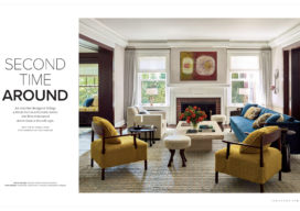 LUXE Magazine feature article featuring residential living room designed by Suzanne Lovell