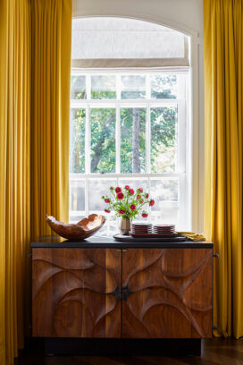 Oak Park Landmark residence dining room detail with buffet cabinet by Michael Wilson