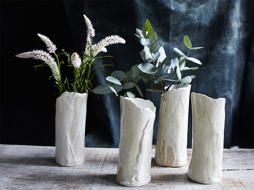 MH Ceramics The Arborium Vases resemble tree branches.
