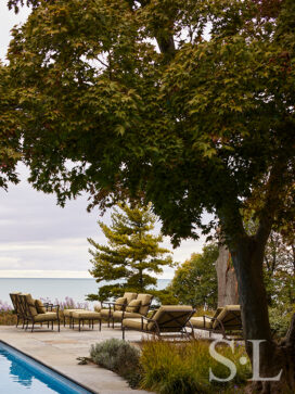 Lakeside residence exterior view of Lake Michigan