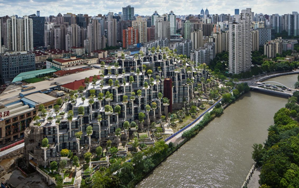 The project is alongside the Suzhou Creek riverside in Shanghai's downtown.