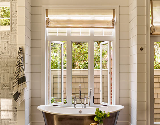 Bathroom of vacation residence on Hilton Head Island with soaking tub from Waterworks