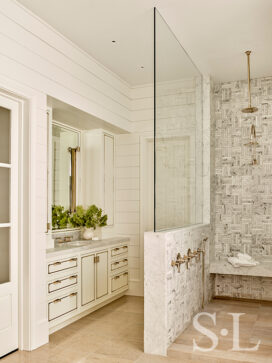 Bathroom of vacation residence on Hilton Head Island with cabinets by Waterworks