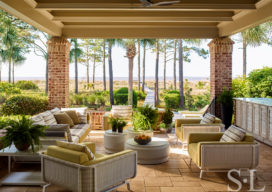 Outdoor living room of luxury vacation residence on Hilton Head Island