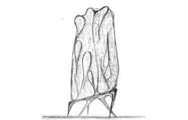 Drawings of 'Erosion' Cabinet by Joseph Walsh custom designed for Suzanne Lovell Inc. residence