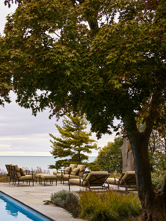 Lakeside residence exterior view of Lake Michigan