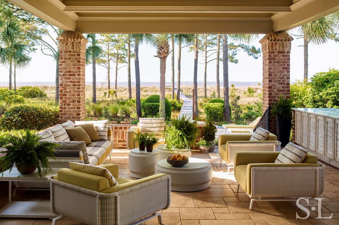 Patio overlooking the beach at Hilton Head residence