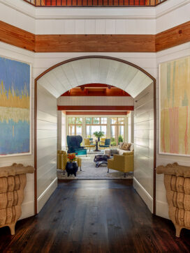 Foyer of luxury vacation residence on Hilton Head Island interior design by Suzanne Lovell