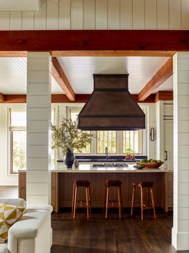 Kitchen of luxury vacation residence on Hilton Head Island with custom range hood