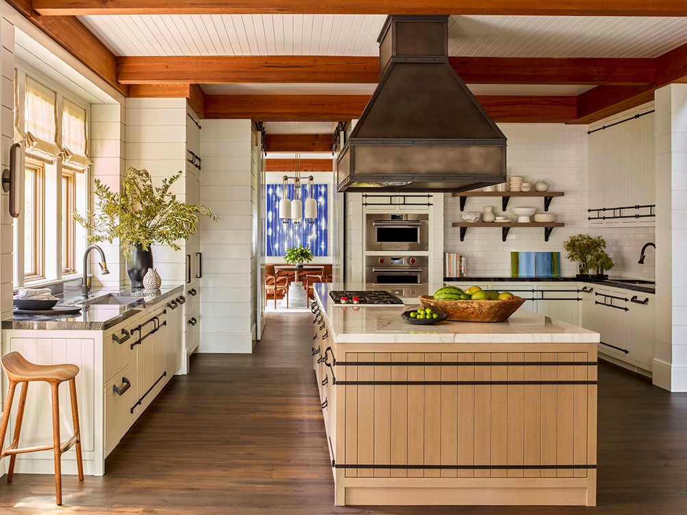 Kitchen of luxury vacation residence on Hilton Head Island with custom Waterworks kitchen