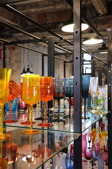 Glassware inside the NasonMoretti Studio