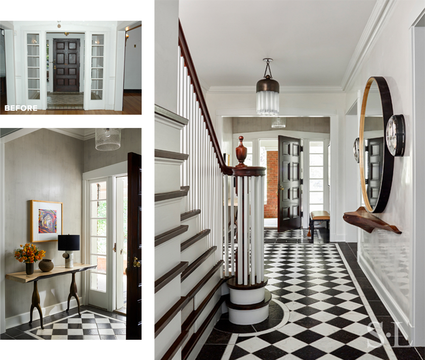 Residential entryway before and after transformation