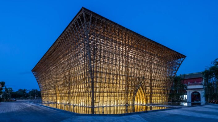 Bamboo Shoots Meets Architecture in Vietnam Hotel.