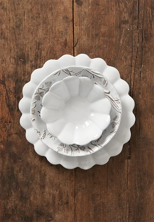 Marguerite Dinner Plate by Astier de Villatte ceramics