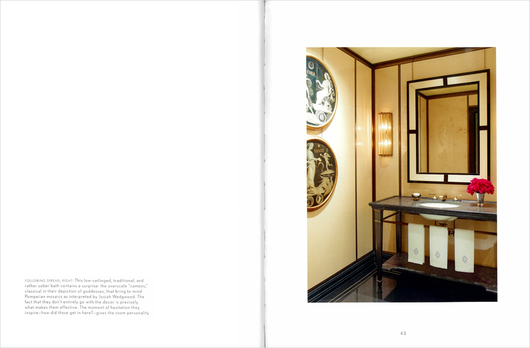 ‘The Ultimate Bath’ book spread featuring a powder room by Suzanne Lovell