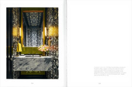 ‘The Ultimate Bath’ book spread featuring a contemporary powder room by Suzanne Lovell