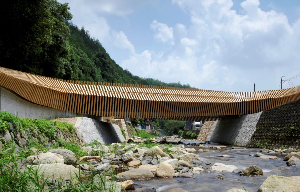 Kusugibashi bridge by Kengo Kuma and Associates.
