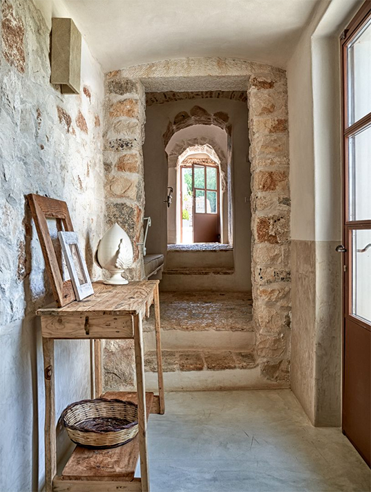 Interior of a stone home in Puglia