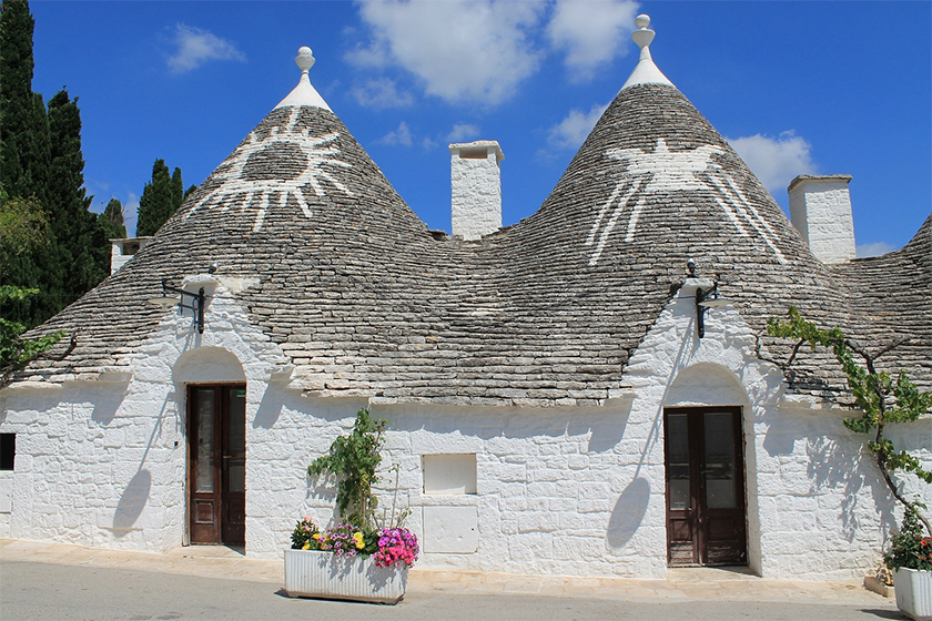 A stone home in Puglia made of limestone.