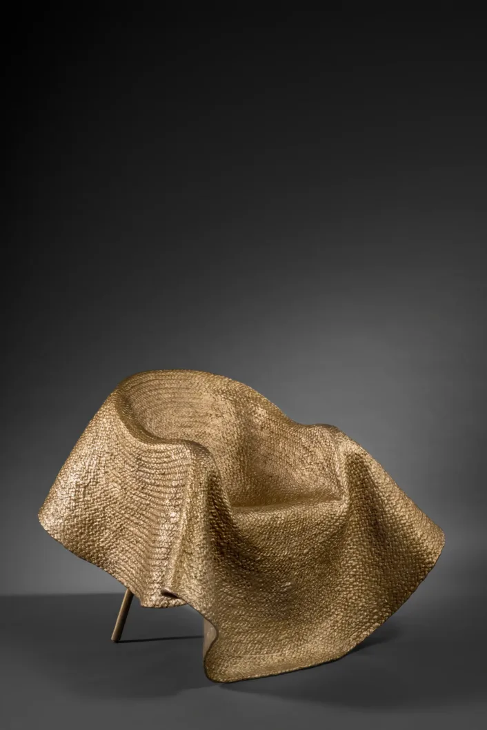 The Stefano Pilati X Pinto chair is made using a lost wax bronze casting process.