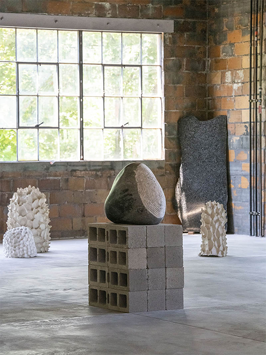 A group of sculptures at Assembly by Bosco Sodi