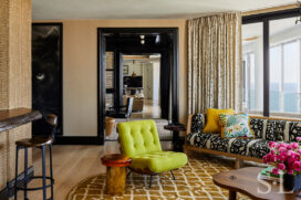 Cabana room of Naples penthouse designed by Suzanne Lovell