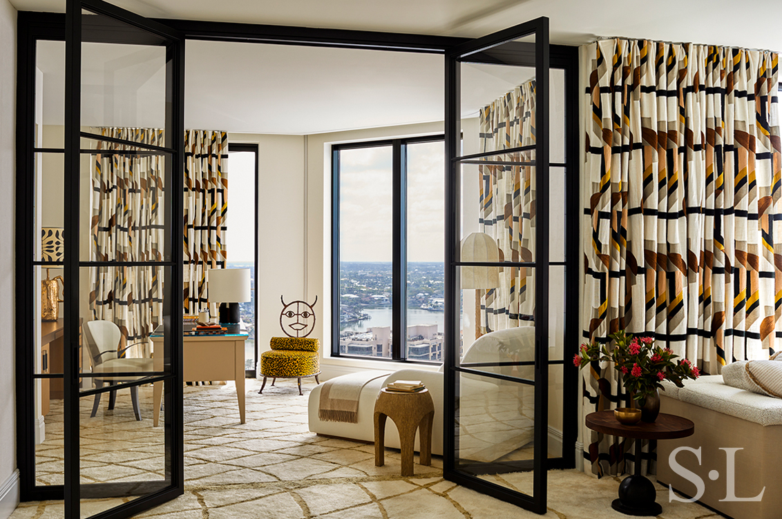 Home office in Naples penthouse designed by Suzanne Lovell