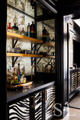 Wet bar of Naples penthouse designed by Suzanne Lovell