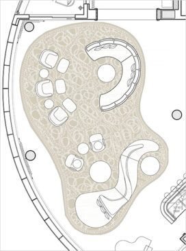 Furniture plan showing placement and size of custom rug in a living room