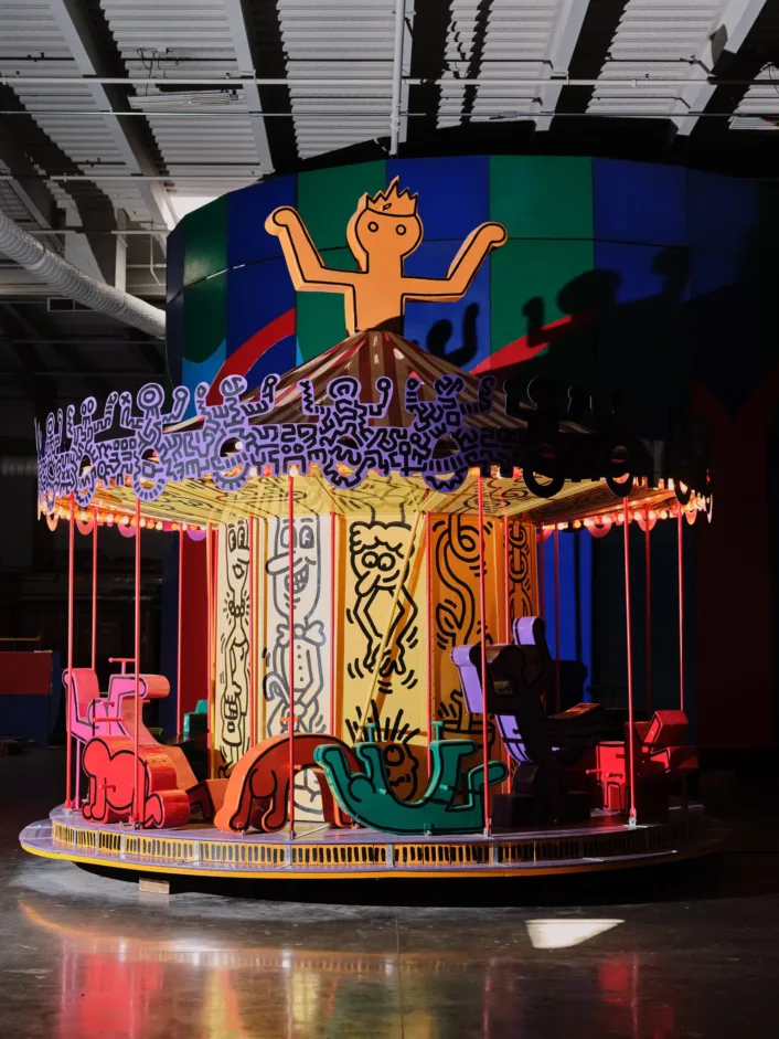 A carousel designed by Keith Haring.