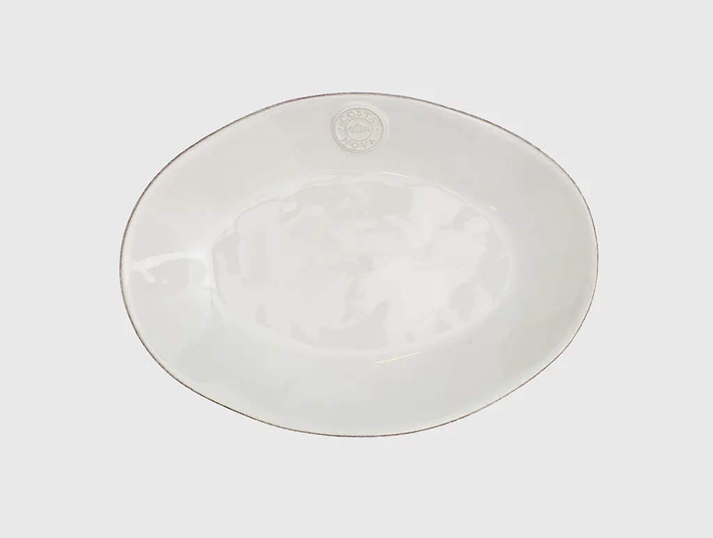 Nova White oval platter, the collection is also available in turquoise.
