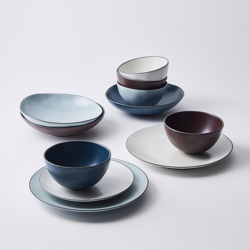 Recycled Clay Stacked Organic Dinnerware in multiple colors