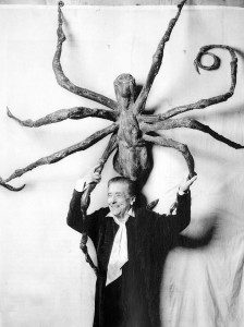 Louise Bourgeois in front of 
