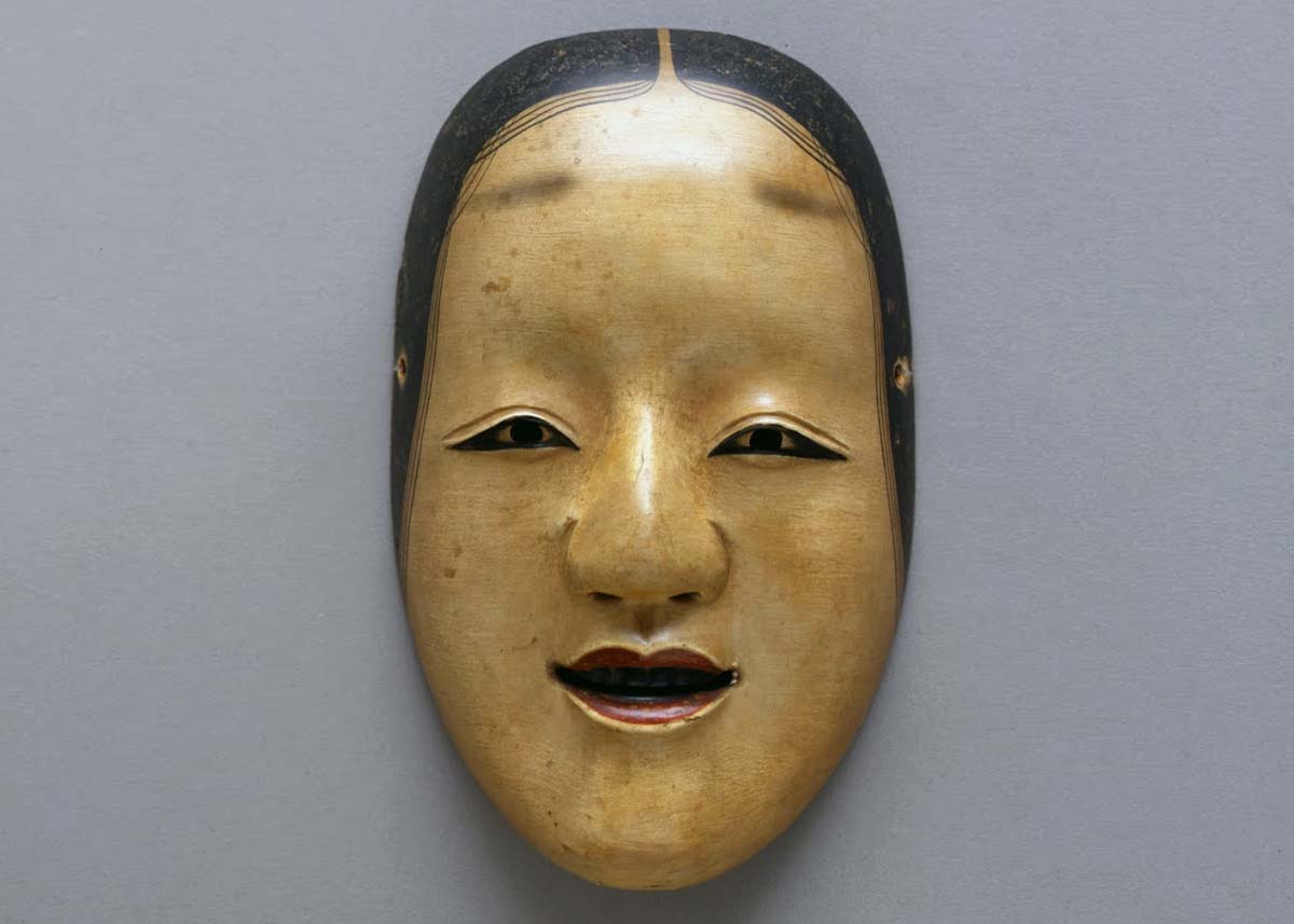 Traditionally, women do not act in Noh, so their parts are played by men wearing onna-men, or women’s masks, which take on a variety of forms.