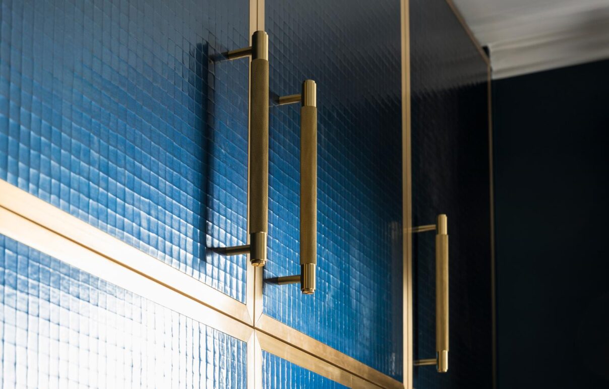 Navy Blue Kitchen Cabinets with Brass Hardware - Buster + Punch