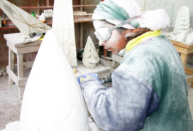 Halima Cassell at work in her studio