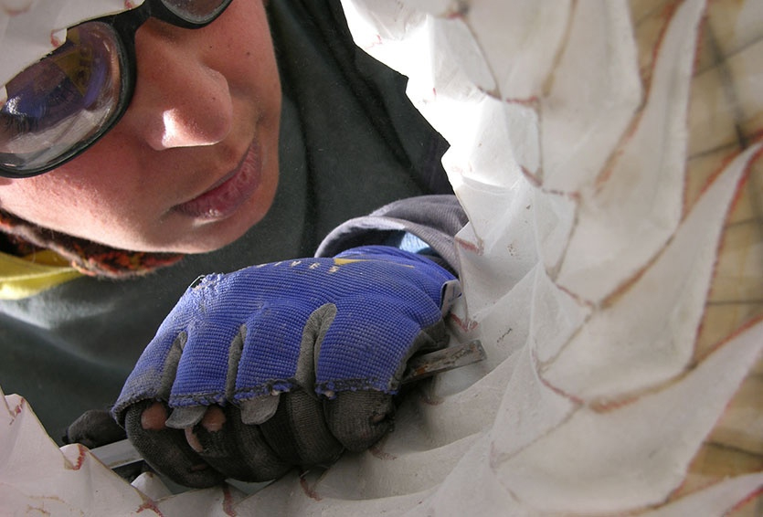 Halima Cassell at work in her studio