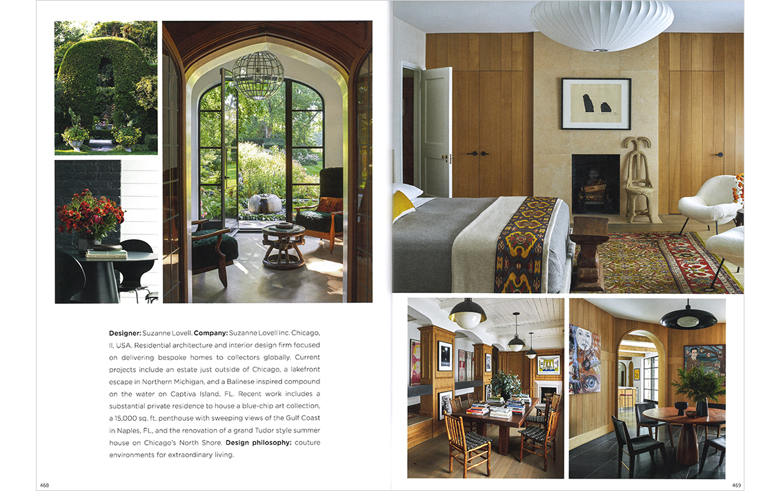 Andrew Martin book spread featuring Chicago residence designed by Suzanne Lovell